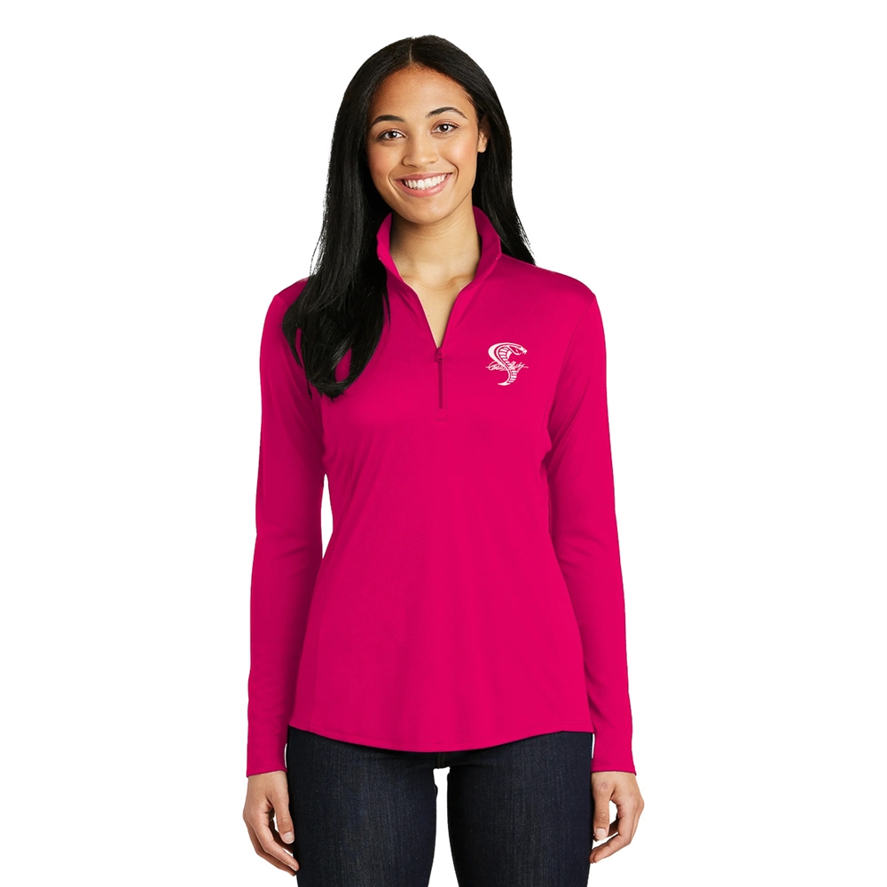Shelby Ladies 1/4 Zip LS Performance- Hot Pink