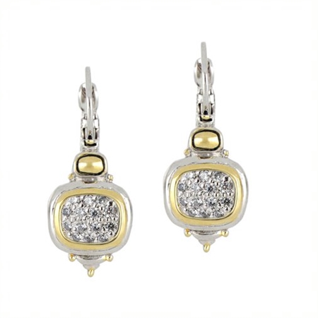 Shelby Nouveau CZ Pave French Wire Earrings