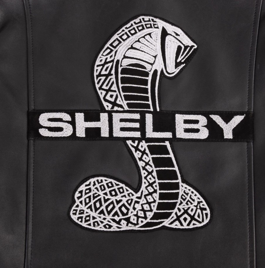Shelby Mustang Leather Jacket | Blue Stripes | Shelby Store