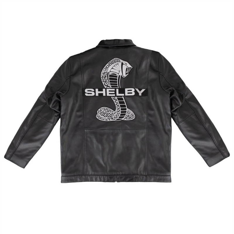 Shelby Mustang Leather Jacket | Blue Stripes | Shelby Store