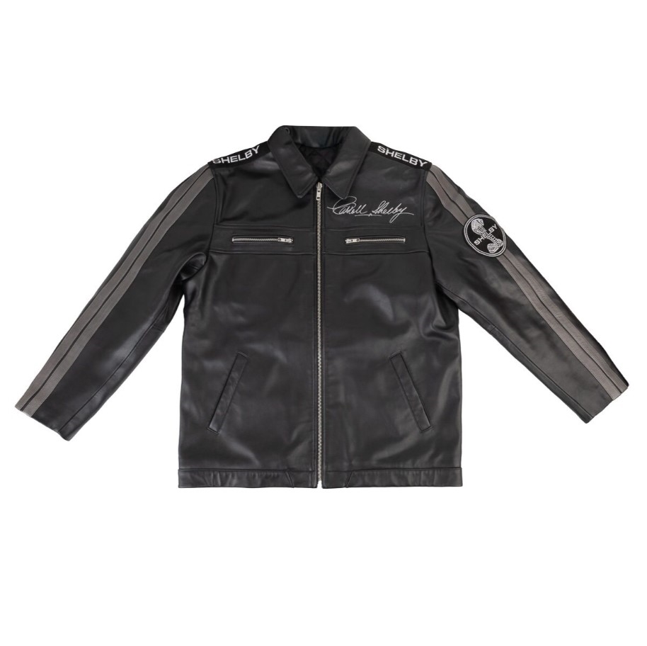 パ*ん様 Shelby Mustang GT レザージャケット Shelby Mustang Leather Jacket | Blue Stripes | Shelby Store