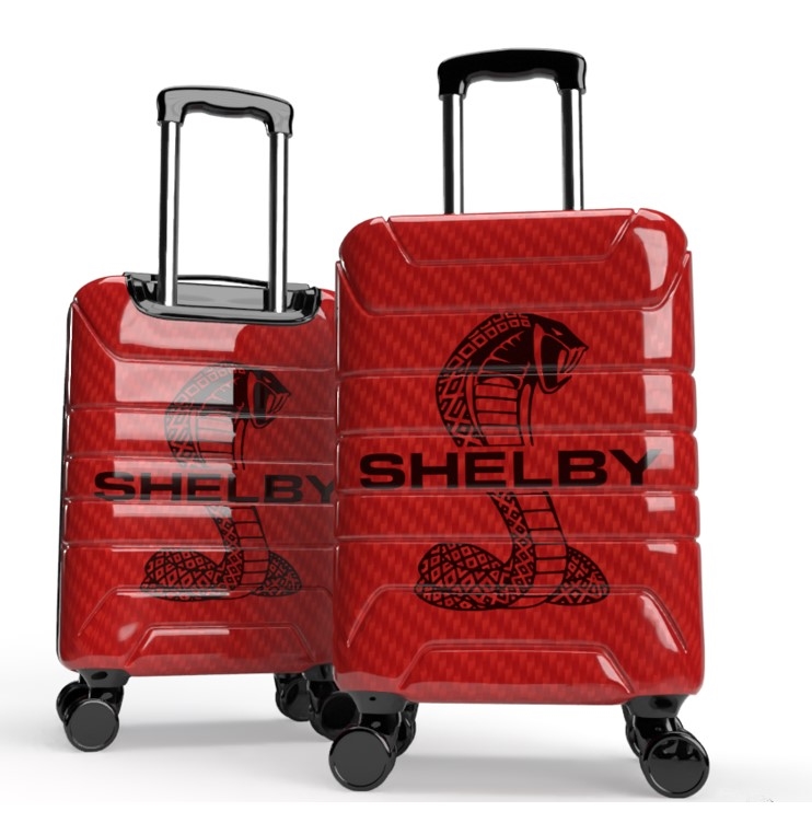 Shelby Racing Stripes Carry-On Luggage - Red