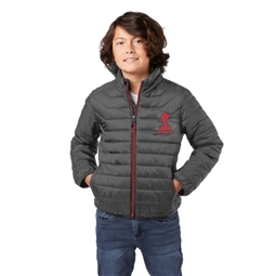 Shelby Youth Puffer Jacket - Charcoal / Red