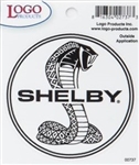 Black and White Shelby Super Snake Round Decal - SMALL