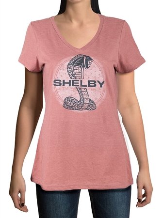 Ladies Shelby Rhinestone Blush V-neck T-Shirt