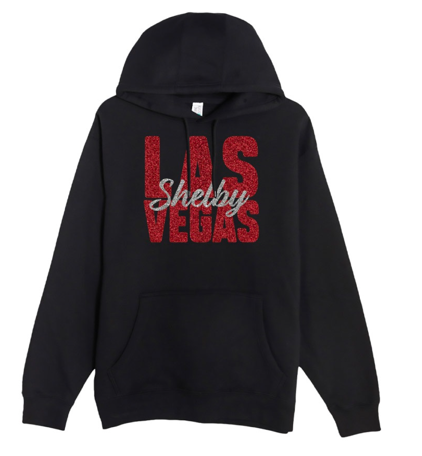Shelby Ladies Glitter Pullover Hoody - Black