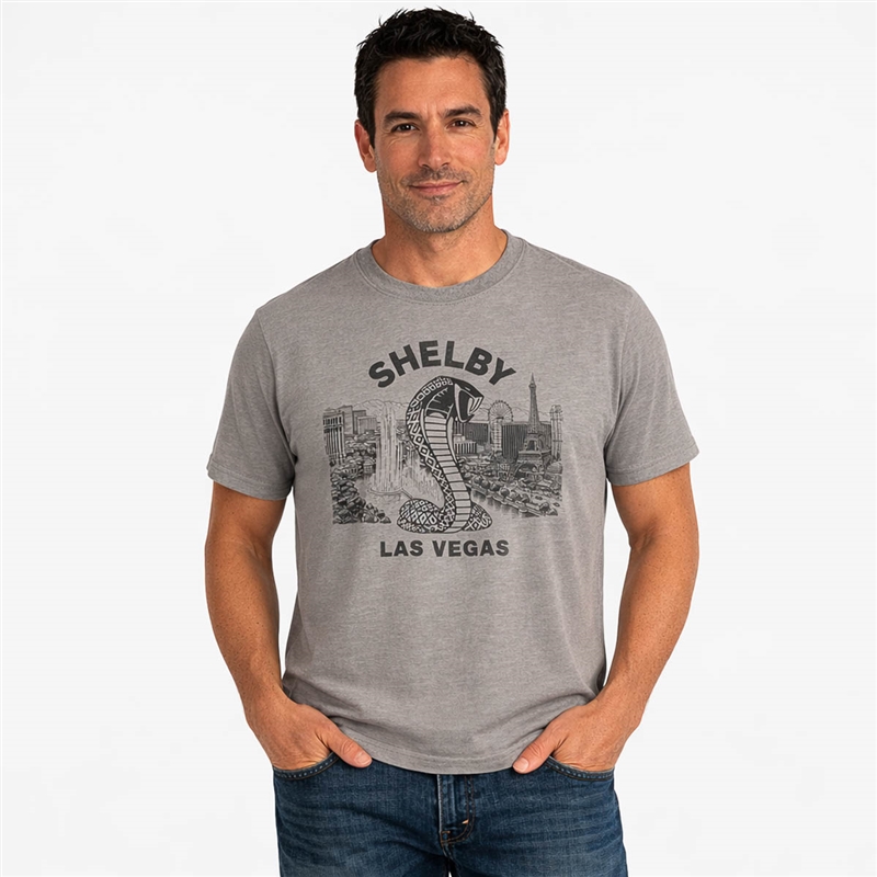 Shelby Las Vegas Faux Foil Tee- Washed Grey