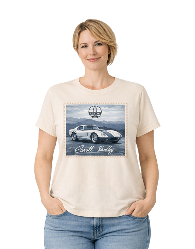 Shelby Ladies Rhinestone Frame Tee- Natural