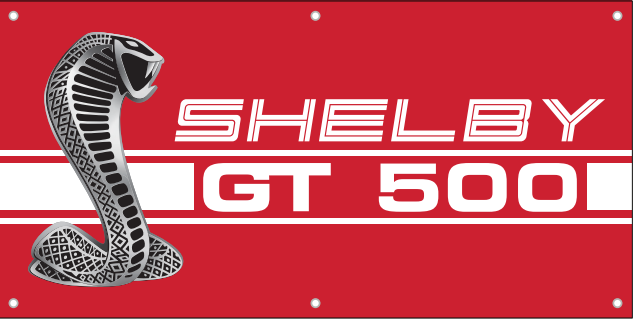 Shelby GT500 4'x2' Vinyl Banner - Red
