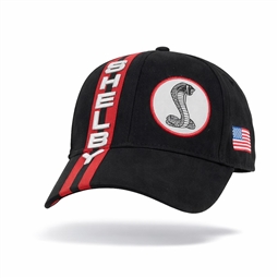 Black Hat with Red Shelby Racing Stripes