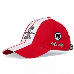 Shelby Red With White Racing Stripes Hat