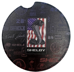 Shelby Flag Multicolor Logo Car Coaster Magnet