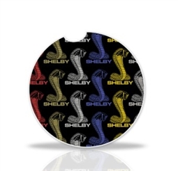 Shelby Multicolor Snake Logo Stone Car Coaster