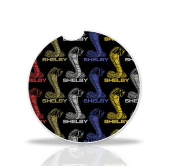 Shelby Multicolor Snake Logo Stone Car Coaster
