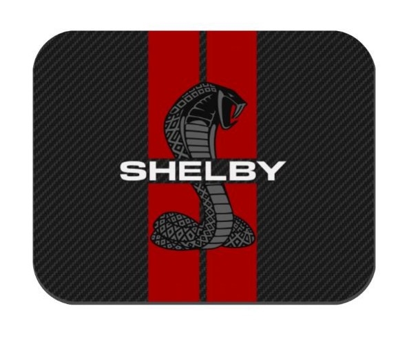 Shelby Carbon Fiber Mouse Pad- Red Stripes