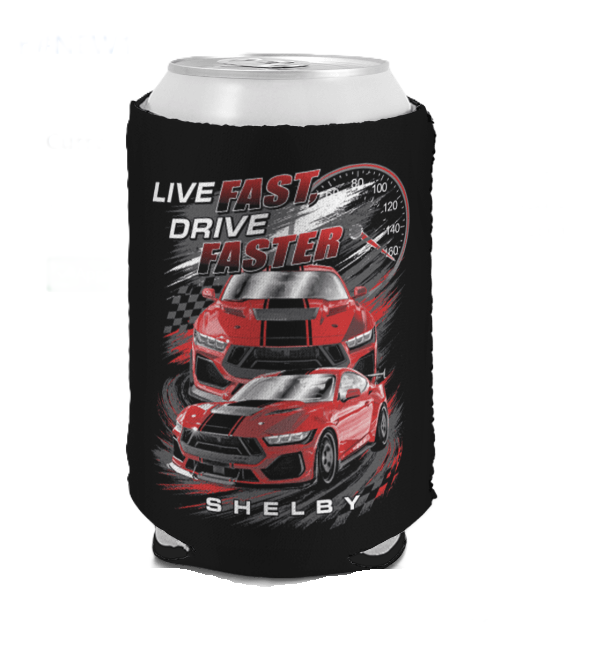 Shelby Super Snake Can Koozie - Black