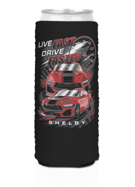 Shelby Super Snake Slim can Koozie - Black