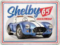 Shelby Cobra Tin Wall Sign - BLU/WHT/RED