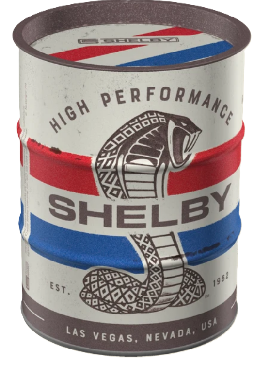 Shelby Oil Barrel Money Box - Red/Wht/Blu