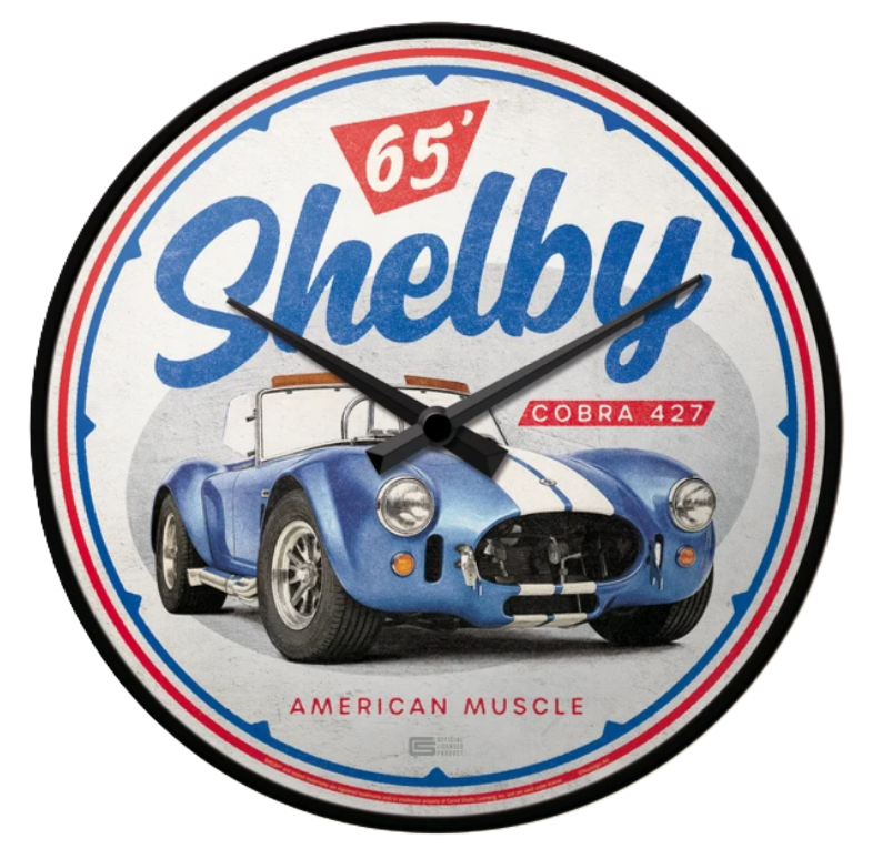 Shelby Cobra 12.2" Wall Clock  - Red/Wht/Blu