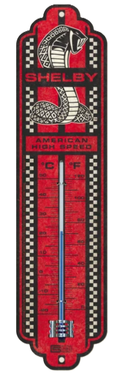 Shelby 11" Tin  Thermometer - RED