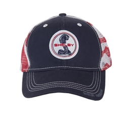 Super Snake Red, White and Blue Mesh Hat