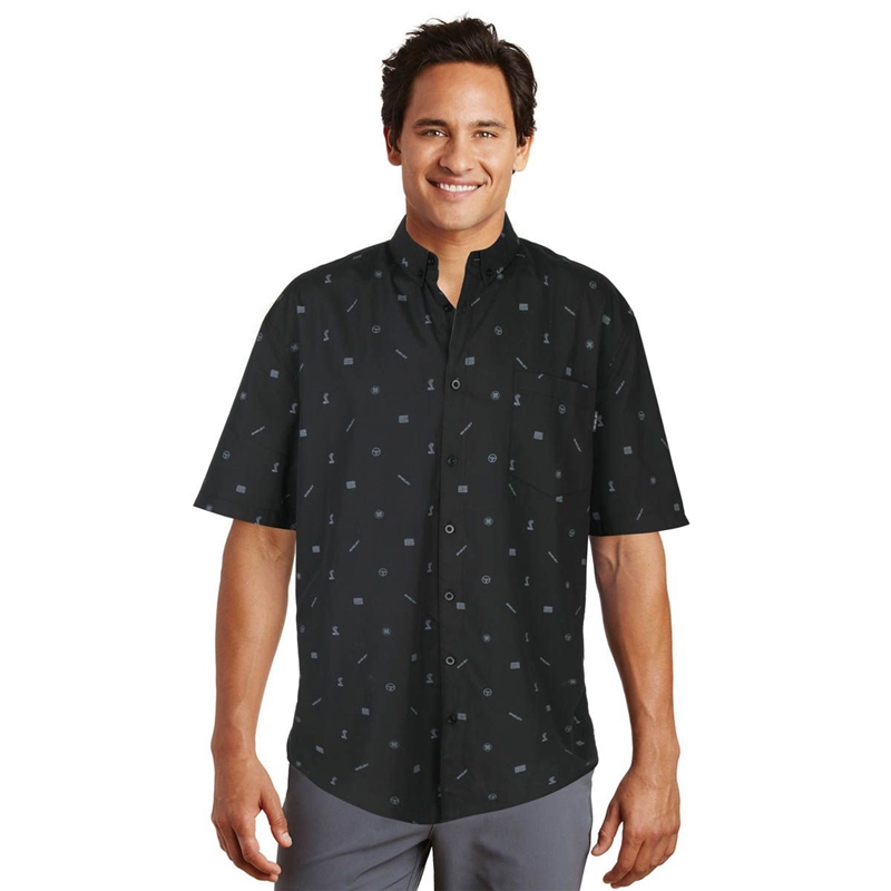 Shelby Logo Black Repeat Button-Down Shirt