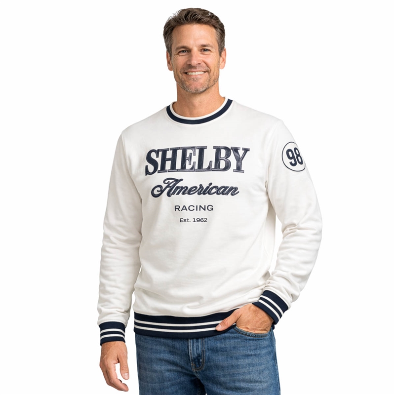 Shelby Sportiqe French Terry Crewneck- White/ Onyx