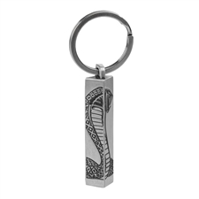Shelby 3-Sided Bar Silver Keychain