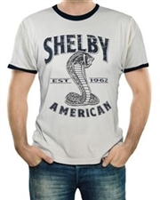 Shelby American Natural and Navy Ringer T-Shirt
