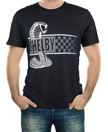 Shelby Snake Checkered Stripe Black T-Shirt