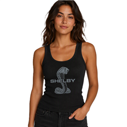 Shelby Snake Ladies Ribbed Tank Top - Black