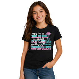 Shelby Girls Youth Statement Tee - Black