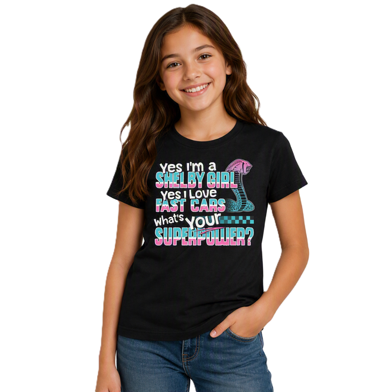 Shelby Girls Youth Statement Tee - Black