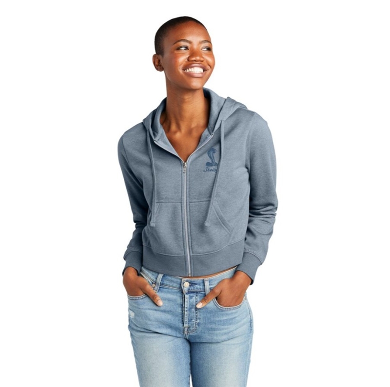 Shelby Ladies Fleece Full Zip Hoody- Heather Blue