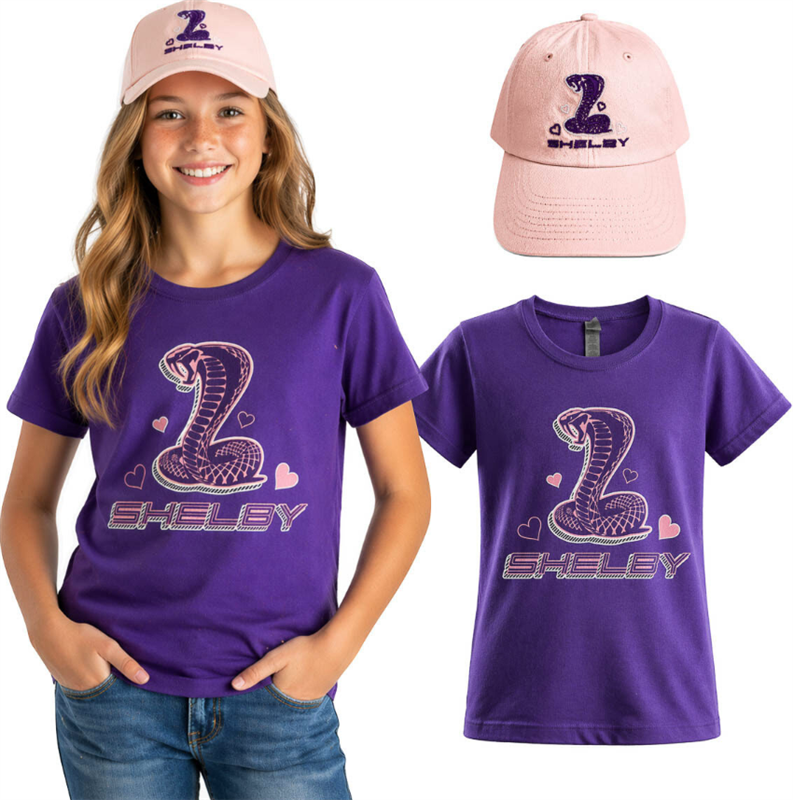 Shelby Youth Girls Hat & Tee Combo - Purple/Pink