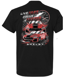 Shelby Super Snake  LIVE FAST Tee - Black