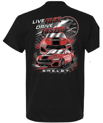 Shelby Super Snake  LIVE FAST Tee - Black