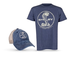 Vintage Shelby Snake Blue Tee & Hat Combo