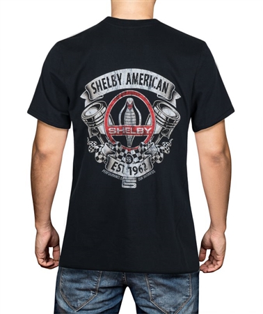 Shelby American Pistons Black T-Shirt