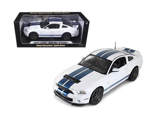 1:18 2013 Shelby GT500 White with Blue Stripes