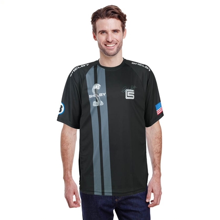 Shelby Black Racing Stripes Sublimated T-Shirt