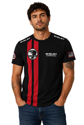 Shelby American Performance  Stripe Tee - Black/Red
