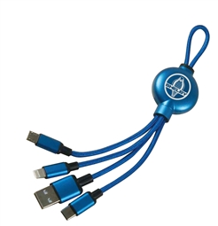 Shelby 3-IN-1 Charging Cables - Blue