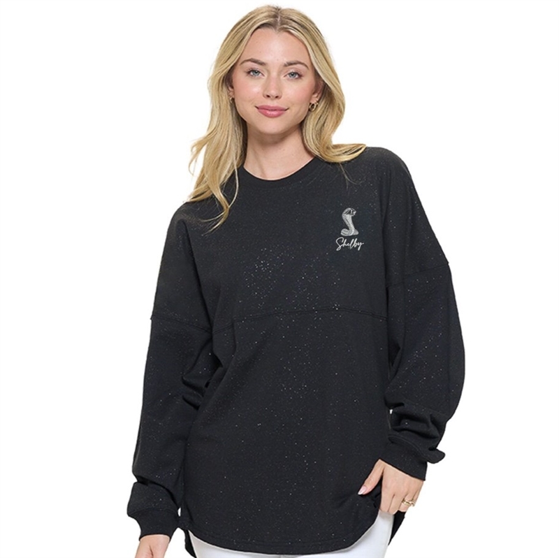 Shelby  Ladies Spirit Jersey®  Sparkle LS Tee- Black