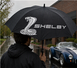 42" Shelby Travel Umbrella- Black/Blue/White