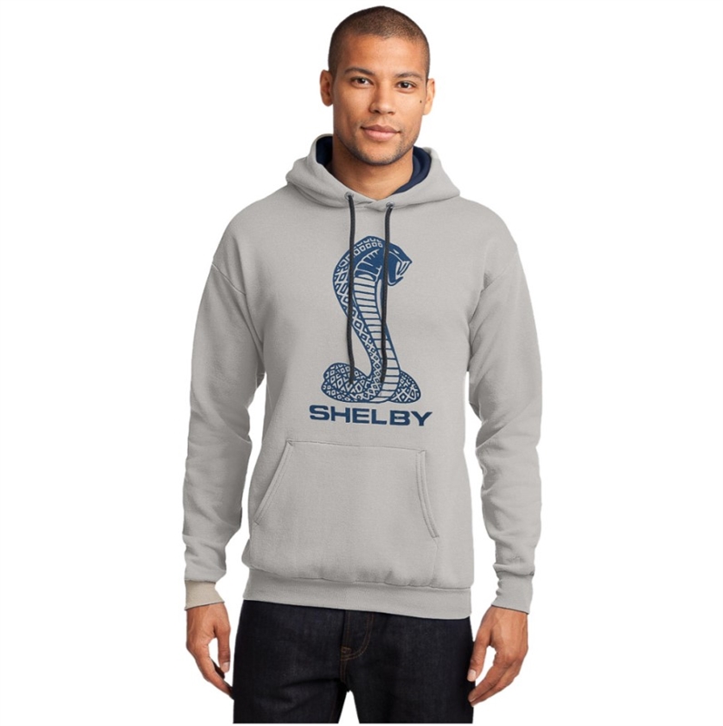 Shelby Granite Fleece Hoody- Grey/ Navy