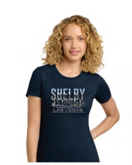 Shelby Ladies Chrome Las Vegas Tee- Navy