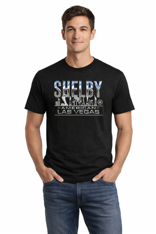 Shelby Las Vegas Chrome Tee- Black