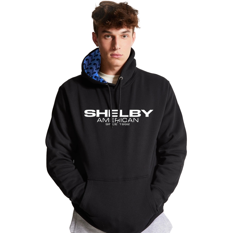 Shelby Embossed Hoody- Black/ Blue
